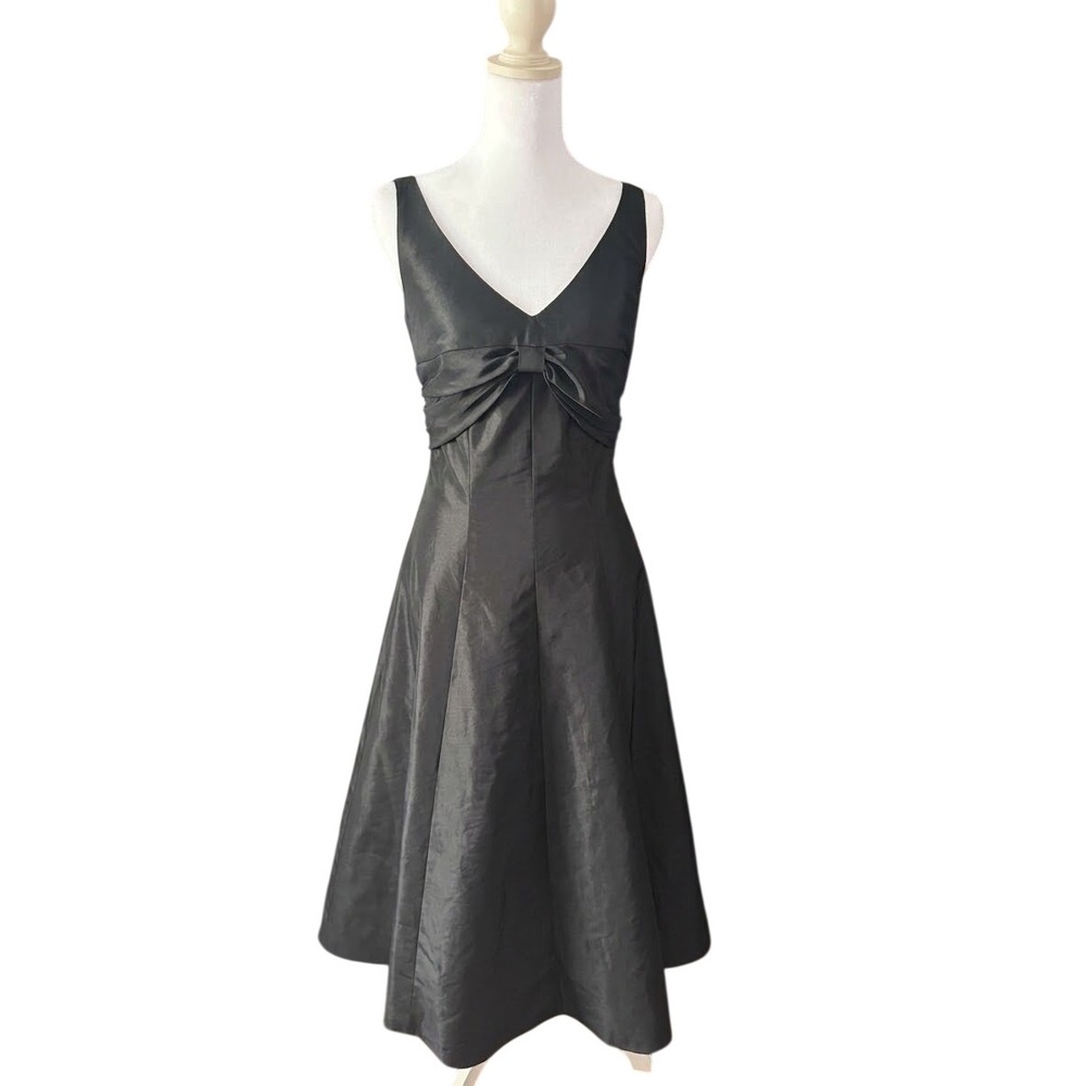 Onyx Nite Black Taffeta Crinoline Fit & Flare Dress 6 Vintage Whimsigoth Grunge